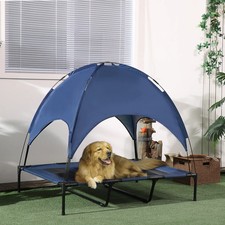 Elevated Dog Cot with Canopy for XXL Large Dogs - 48 Inch Raised Pet Bed 110lbs