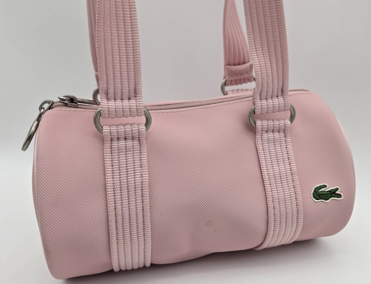 Vintage Lacoste Pink Nylon Small Barrel Bag Purse | eBay