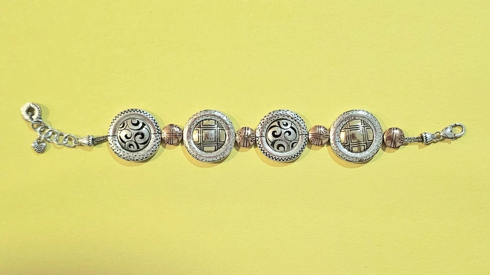 ✅ Pulseira Brighton com bolsa de pó prata ouro pingente pingente berloque joia - Imagem 4 de 4