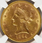 1894 US Gold $10 Eagle Coin NGC MS 61 NO RESERVE