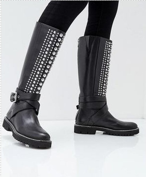 Women DKNY Boots Black Leather 37