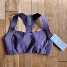 Rhone Womens Defy Sports Bra Dark Plum Racerback Compression Size XS