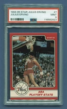 1984 JULIUS ERVING DR. J PSA 9 MINT STAR ABA STATS HOF PHILADELPHA 76'ERS #7 RZC