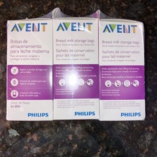 Philips Avent Breast Milk Storage Bags - 6 oz - 50 ct - 3 Pack Lot Bundle NEW