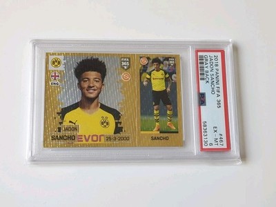 Topps FIFA 365 2018 Jadon Sancho Borussia Dortmund Rookie Sticker PSA 6