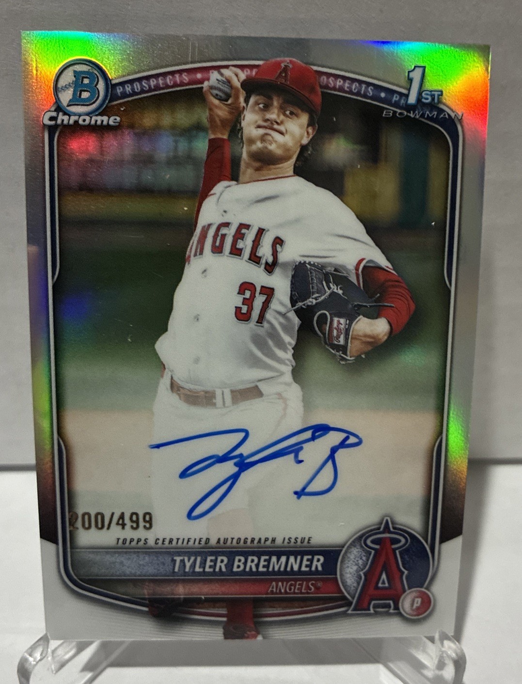 Tyler Bremner FY Auto RC 2025 Bowman Chrome Draft Refractor /499