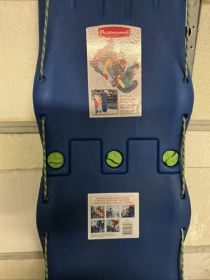 Vintage HTF Unique Rubbermaid Toboggan Sled Icy Rider-Blue w/Green