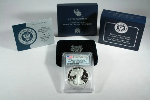 2025-S Navy Privy First Strike Flag PR69 DCAM American Eagle Silver Proof + OGP!
