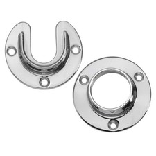 Wideskall Heavy Duty Stainless Steel Closet Pole Sockets Rod End Support with...