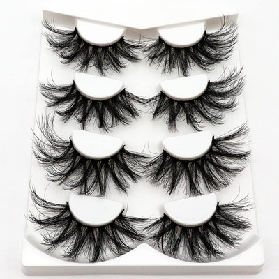 25Mm Lashes Big Fluffy False Eyelashes 3D Dramatic Long Volume Faux Mink Lashes