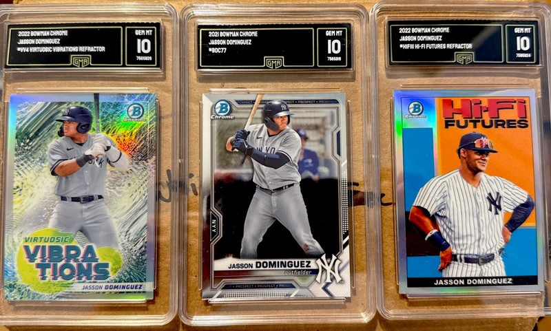 Lot Of 3 2022 Bowman Chrome Jasson Dominguez Rookie Refractor Yankees Gem Mint
