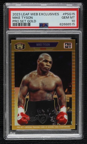 2023 Leaf Pro Set Metal Web Exclusive Gold Prismatic 20/299 Mike Tyson PSA 10