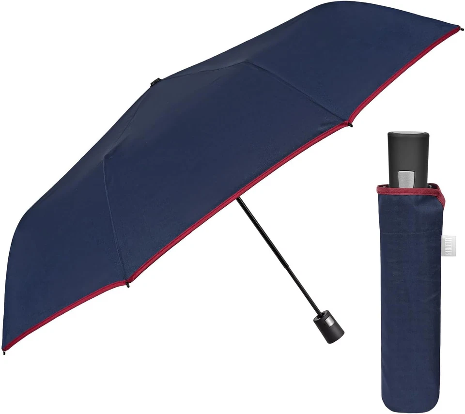 Ombrello Pieghevole Antivento Uomo Automatico - Ombrello Piccolo Classico Tascab - Immagine 2 di 4