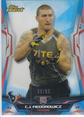 2014 Topps Finest Blue Refractor /99 C.J. FIEDOROWICZ #140 Iowa/Texans
