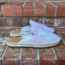 Splendid Julia Watercolor Tie Dye Canvas Espadrille Mule Size 8.5 NWOT Pastel