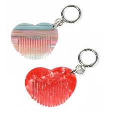 Versatile Heart Shaped Comb Keychain Useful Tool Pendant For Busy Lifestyle