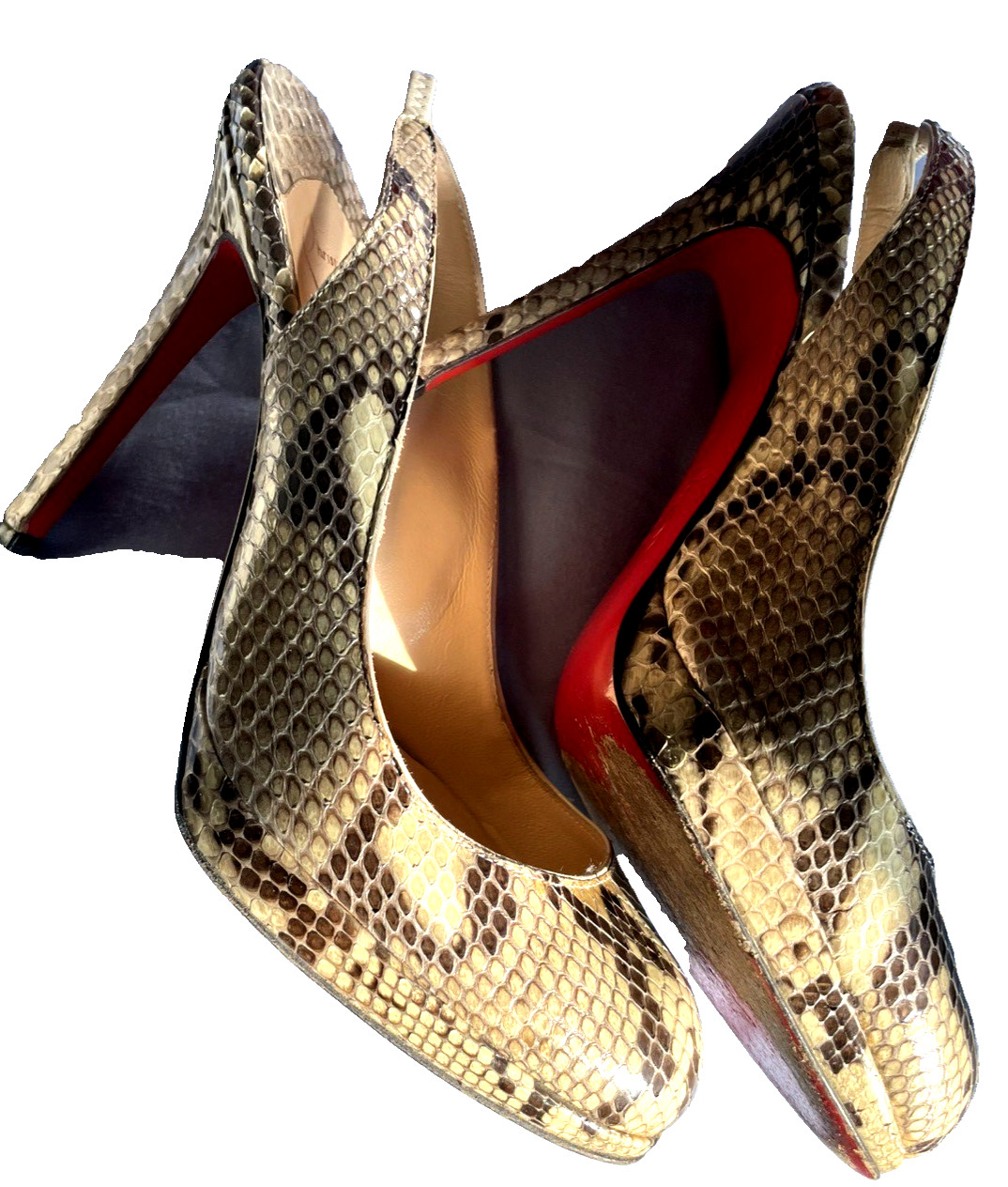 LOUIS VUITTON PARIS  PYTHON SLING BACK PLATFORM H… - image 2