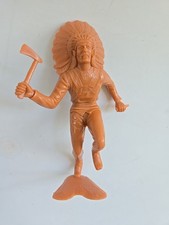 Vintage Louis Marx and Co. 1964 6" Native American Toy Plastic Brown