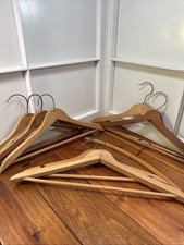 Wooden Hangers Pant Bar Curve Unbranded Vintage lot of 8