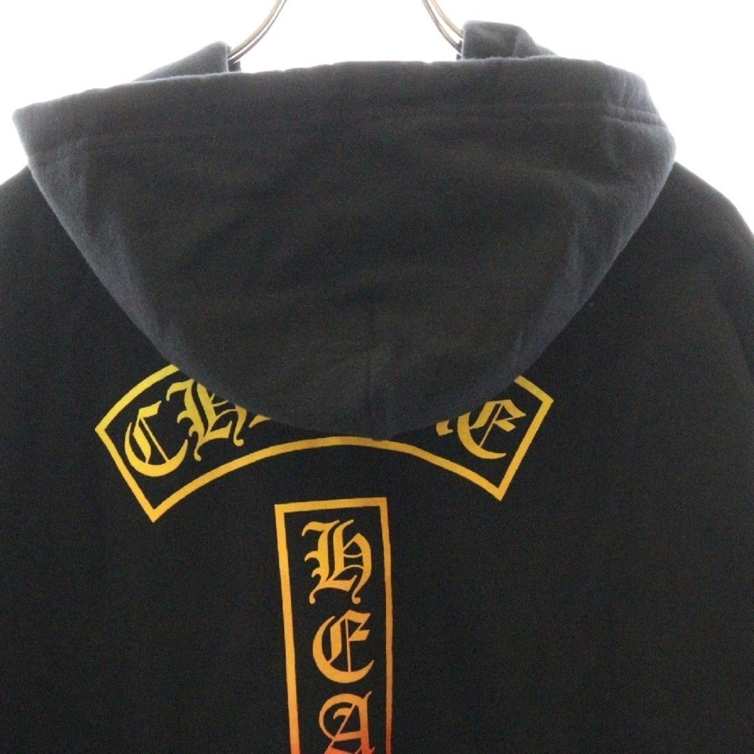 Felpa con cappuccio pullover CHROME HEARTS LOGO SFUMATO SWTSHRT PLV nera usata 6546a66c335e9