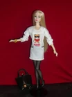 MOSCHINO T-SHIRT DRESS for FR Poppy Parker VTG Barbie NO DOLL