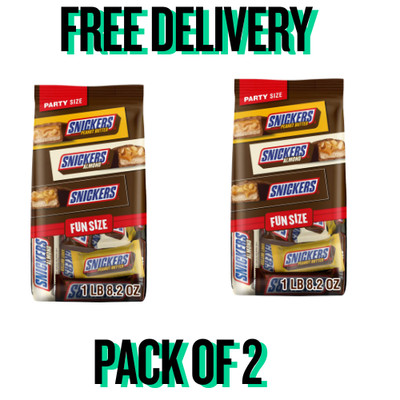 Snickers Football Candy Bars Variety Pack of 2 Fun Size Chocolate 24oz Bag