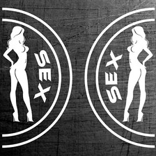 L099 Kit 2 adesivi per Camion - portiera  donna SEX milf seno procace sexi hard