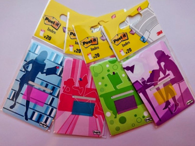 3M Post-it Index  20 Blatt/Packung - 4 verschiedene Farben/Motive