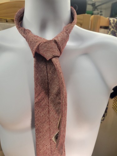 VINTAGE BERT PULITZER TIE 55% SILK 45% LINEN NECKTIE RED - Picture 5 of 8