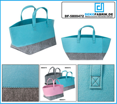Formano-felt bag-shopping bag-handbag-Italiano turquoise grey approx. 28x26x25 cm