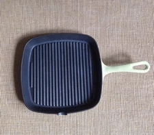 Well Equipped Kitchen Cast Iron 9" Square Bacon Skillet Enamel Coat