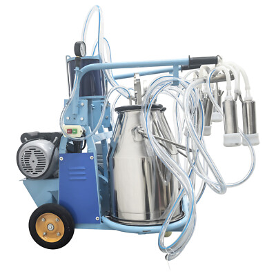 50L Electric Cow Milking Machine 110V Portable Piston Milker with Two 25L Bucket