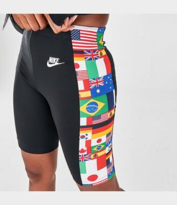 nike world flag biker shorts