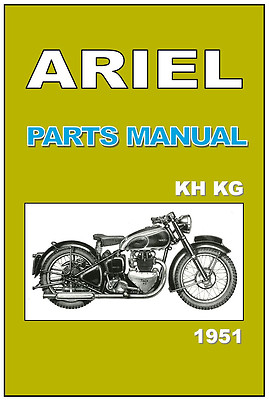 ARIEL Parts Manual KH Red Hunter & KG DeLuxe 500 1951 Replacement