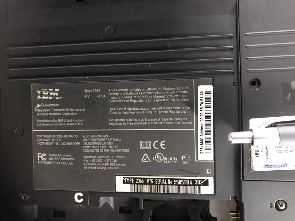 Collectors IBM ThinkPad T30 Pentium 4 M 1.8Ghz made in greenock, scotland, UK, @ - Image 3 of 4