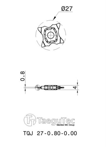 TQJ 27-0,80-0,00 TT9080 5 uds. para Parting&Grooving 4 filos TaequTec NUEVO - Imagen 4 de 4