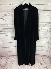 Liz Claiborne Velvet Coat 12 Black Full Length Vgc