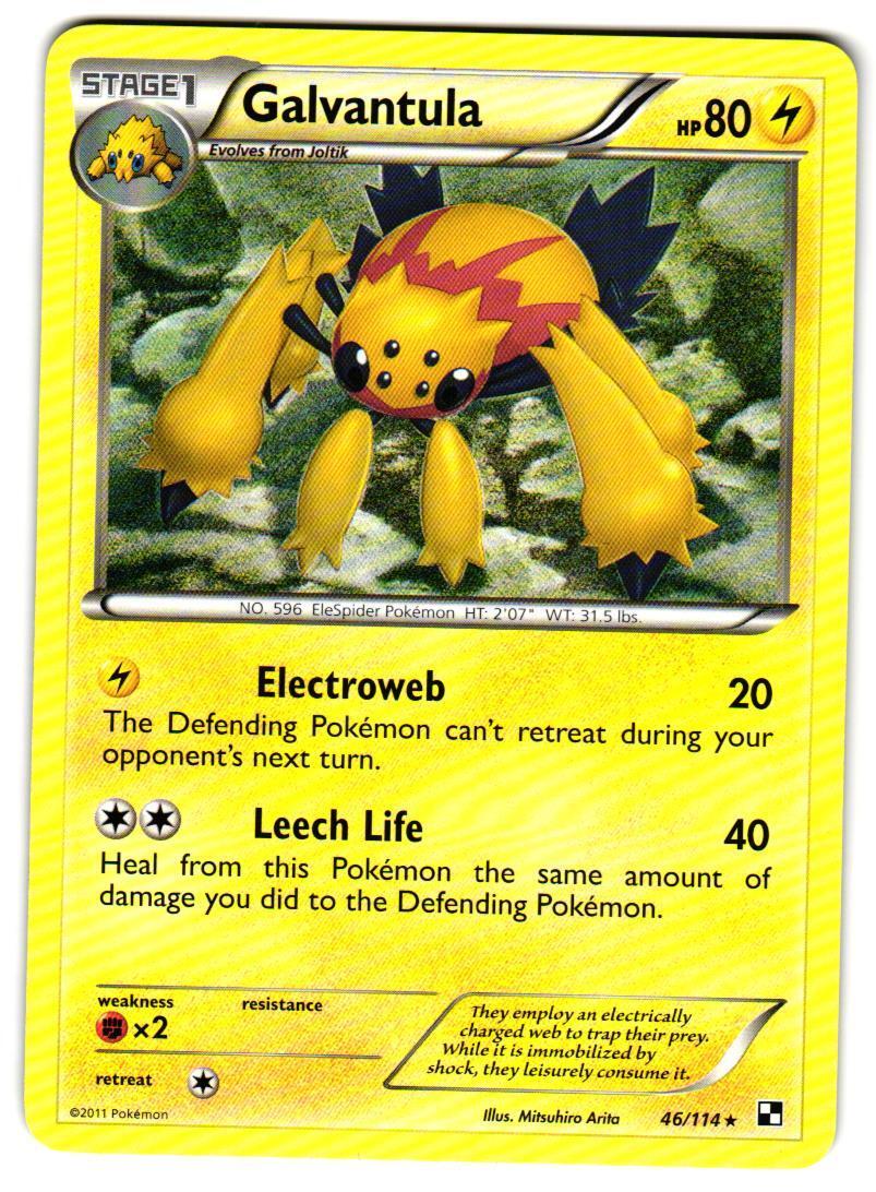 Pokemon Black and White Galvantula #46/114 Rare Lightly played