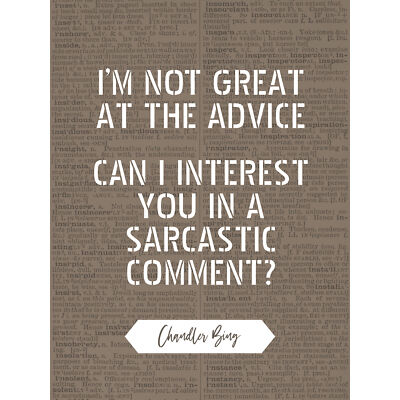 Dictionary Quote Chandler Friends Sarcastic Comment Large Wall Art Print 18X24