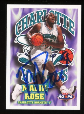 1997-98 NBA Hoops MALIK ROSE Signed Card autograph AUTO HORNETS