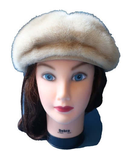 Vintage Dark Brown Mink Beret Style Hat from Canada 20.5 display picture 2