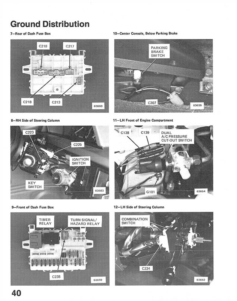 Honda Civic 1986 1987 manual de procedimiento de diagnóstico de solución de problemas eléctricos OEM Foto 3 de 4