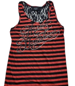 Feminino Harley-Davidson Tamanho Pequeno Renda Costas Listrado Regata Camisa Sem Mangas | eBay