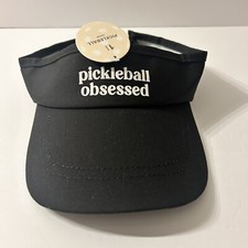 New With Tags Set Of 2 Black And White Pickleball Obsessed Visors
