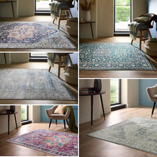 Traditional Washable Rug Vintage Style, Soft, Non-Slip Machine Washable