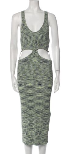 NWT Jonathan Simkhai Green Cut Out Accent Dress Size L