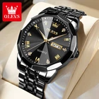 OLEVS Brand Quartz Watch Calendar Stainless Steel Waterproof Men's Wristwatch