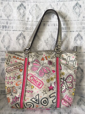 Genuine Coach bag serial #K1076-F15712 Grafitti FLOWER TOTE Genuine Coach bag serial #K1076-F15712 Grafitti FLOWER TOTE