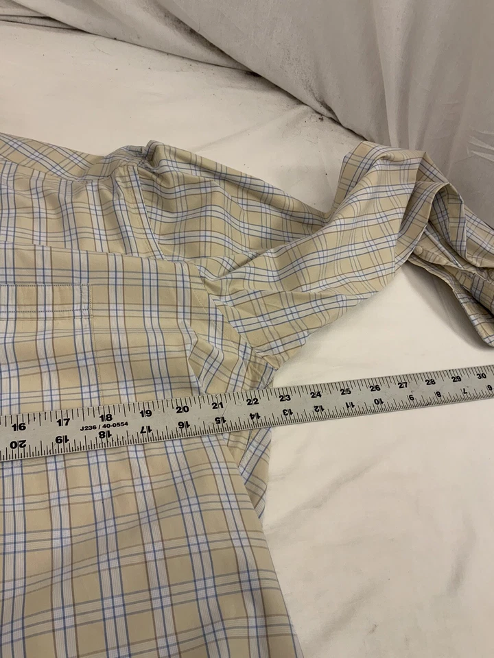 Camisa Alex Cannon L Amarilla a Cuadros Abotonada 100% Algodón Manga Larga YGI Y1-628 Foto 3 de 4