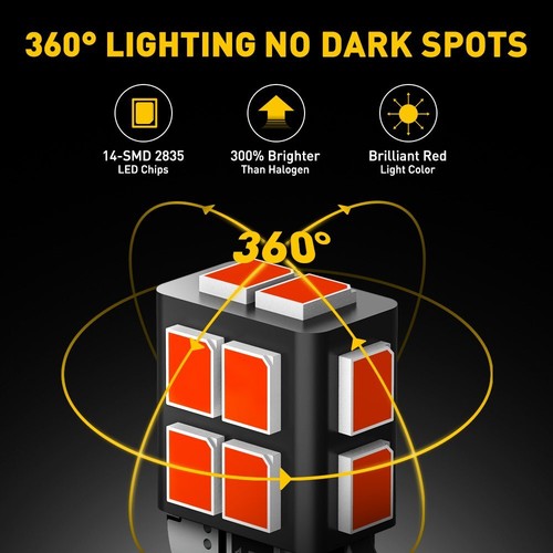 10pcs T10 194 168 192 LED Interior Door Dome Trunk Map Light Bulbs Red Bright KP - Bild 3 von 9